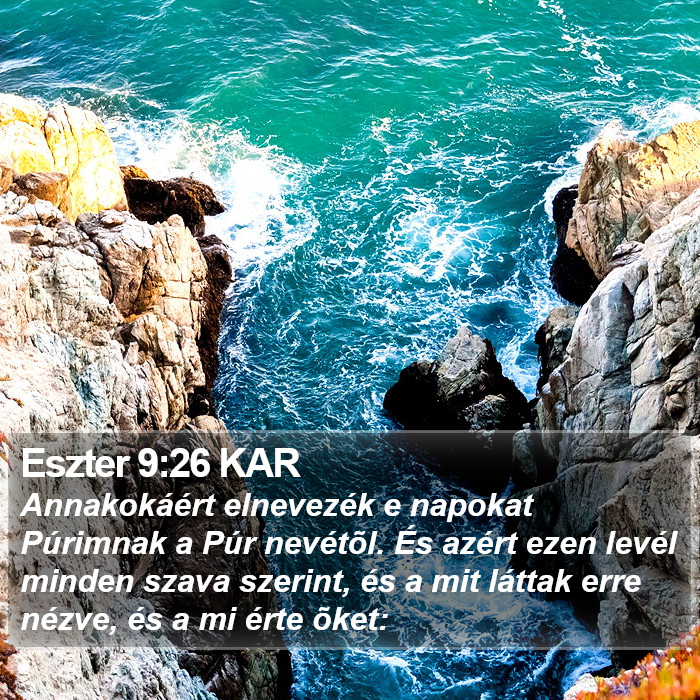 Eszter 9:26 KAR Bible Study