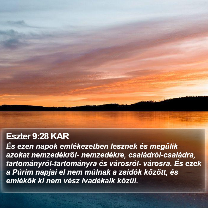 Eszter 9:28 KAR Bible Study