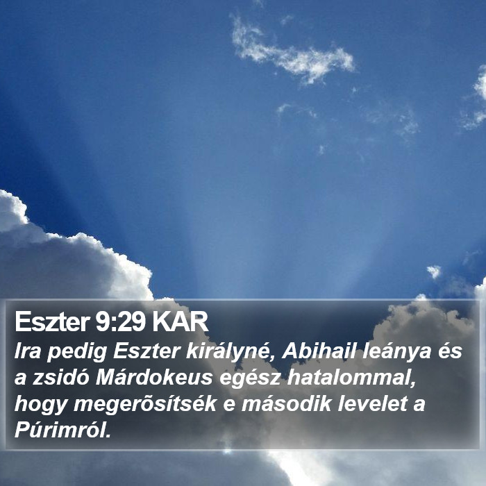 Eszter 9:29 KAR Bible Study