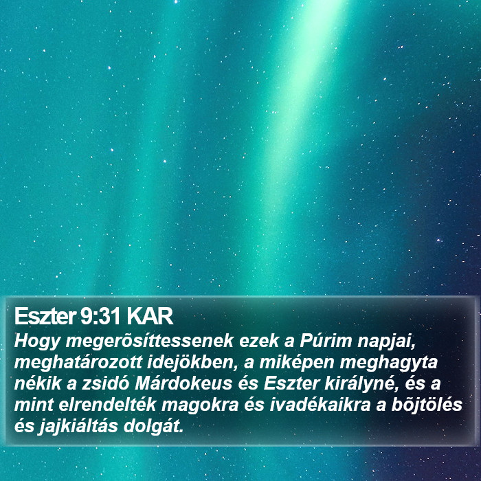 Eszter 9:31 KAR Bible Study