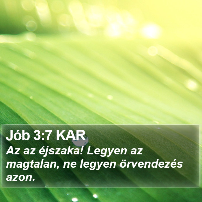 Jób 3:7 KAR Bible Study