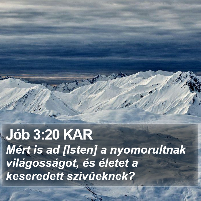 Jób 3:20 KAR Bible Study