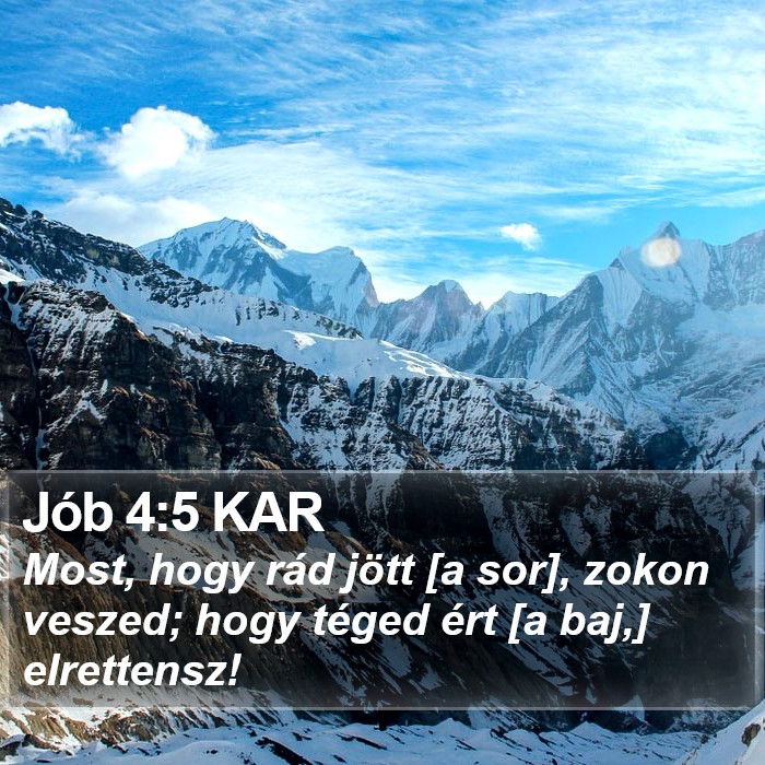 Jób 4:5 KAR Bible Study