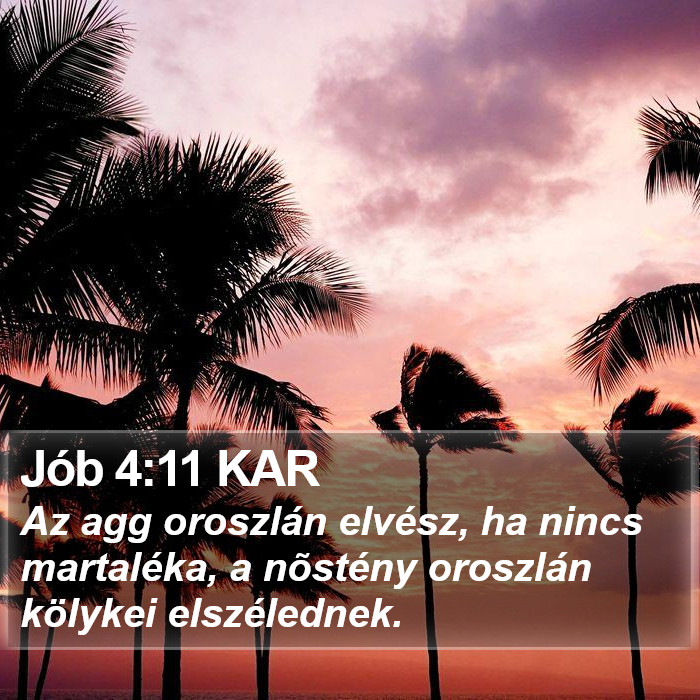 Jób 4:11 KAR Bible Study