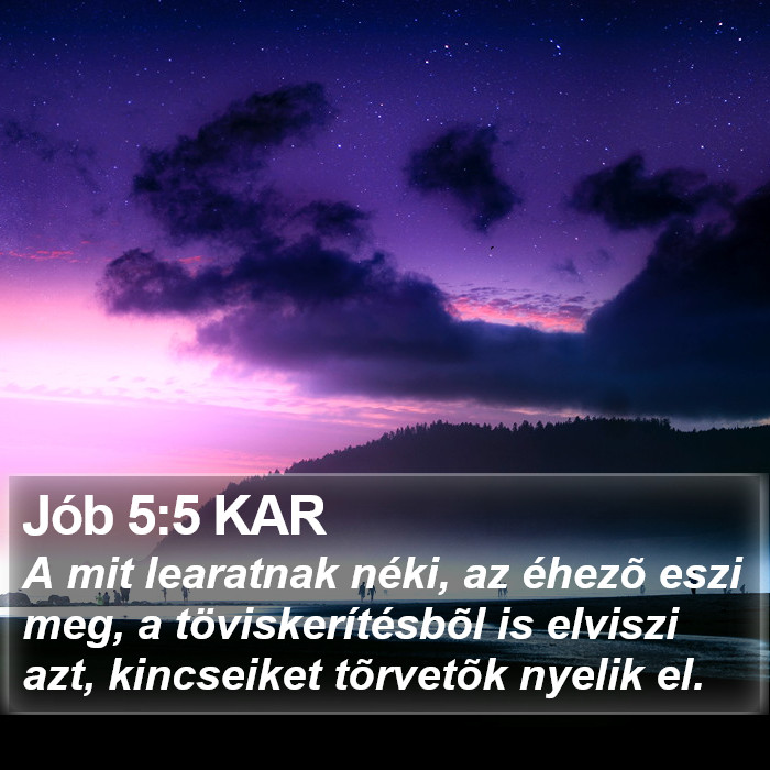 Jób 5:5 KAR Bible Study