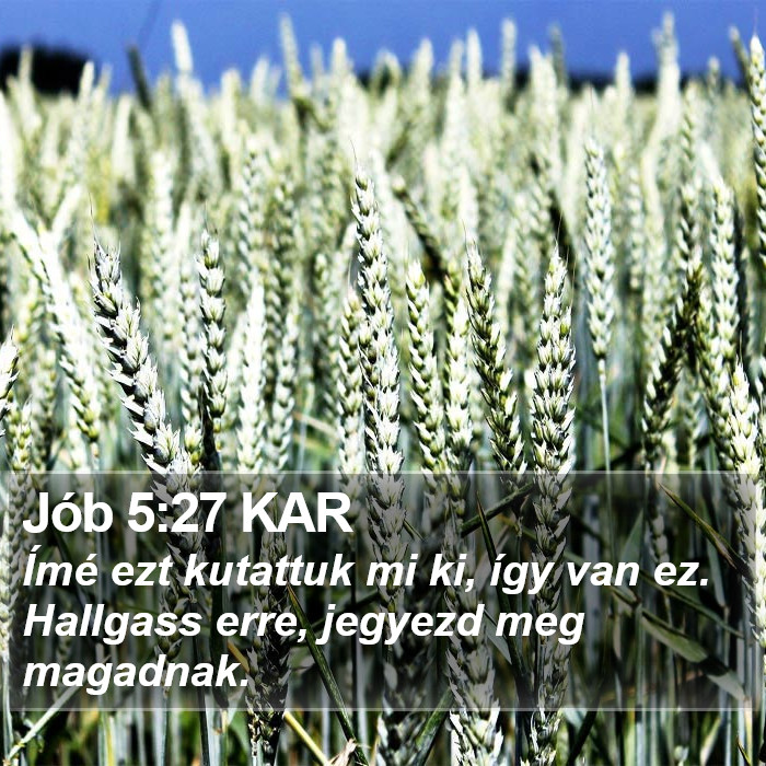 Jób 5:27 KAR Bible Study