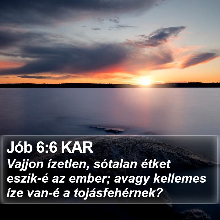 Jób 6:6 KAR Bible Study