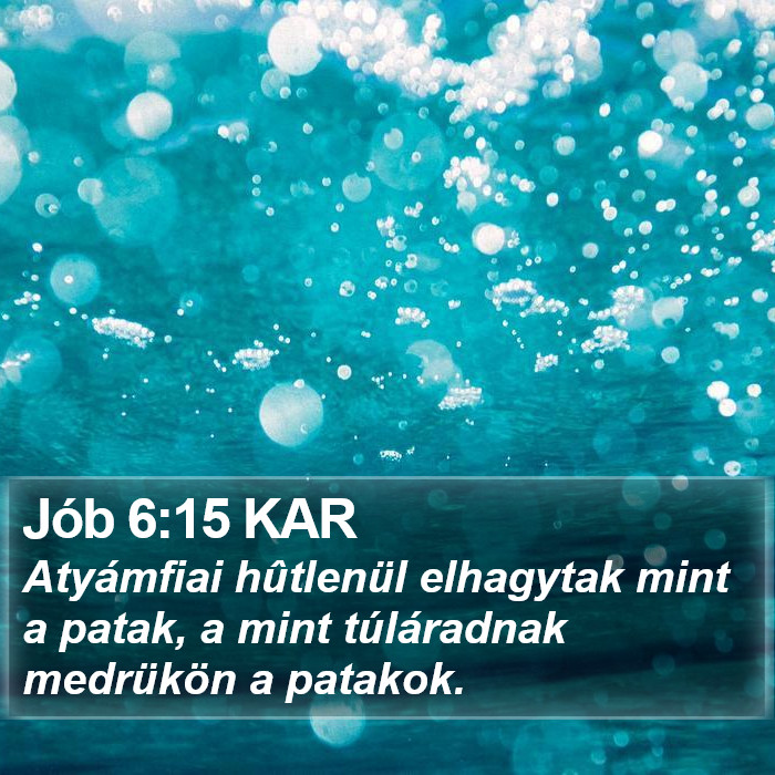 Jób 6:15 KAR Bible Study