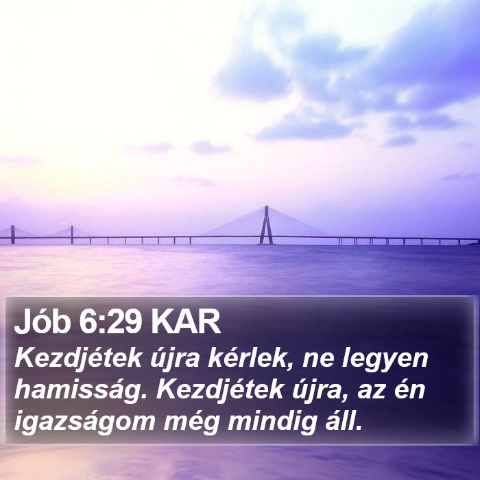 Jób 6:29 KAR Bible Study