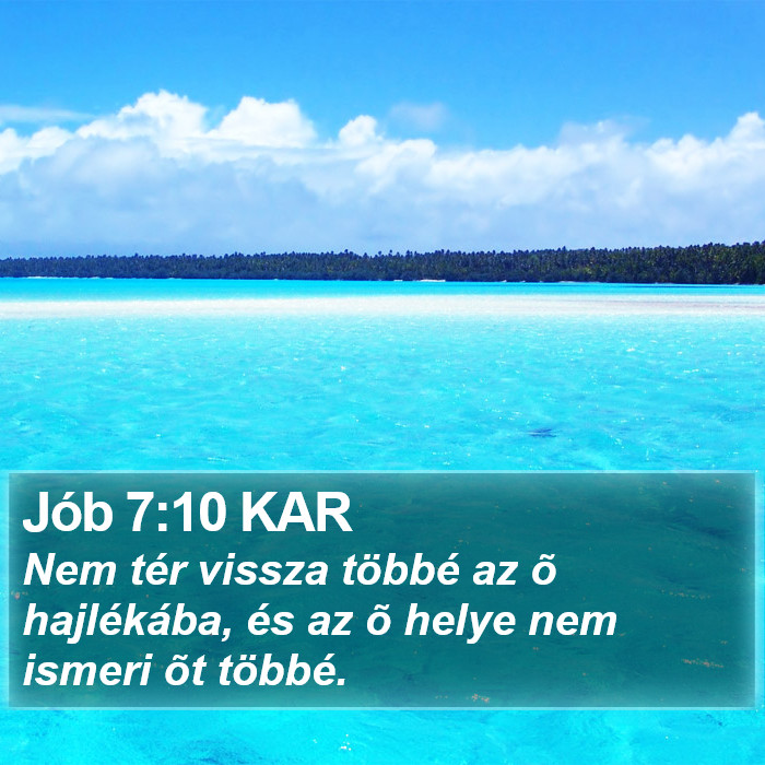 Jób 7:10 KAR Bible Study