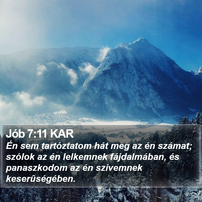 Jób 7:11 KAR Bible Study