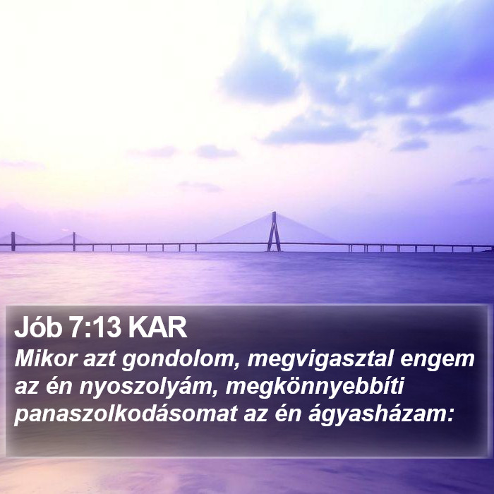 Jób 7:13 KAR Bible Study