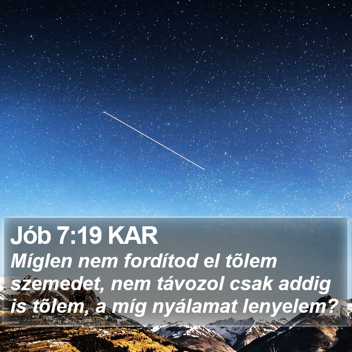 Jób 7:19 KAR Bible Study