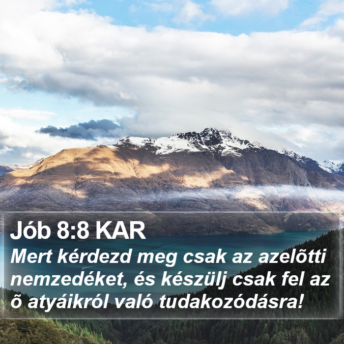 Jób 8:8 KAR Bible Study