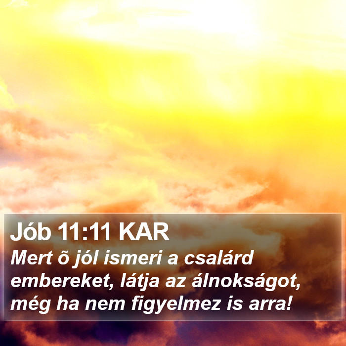 Jób 11:11 KAR Bible Study