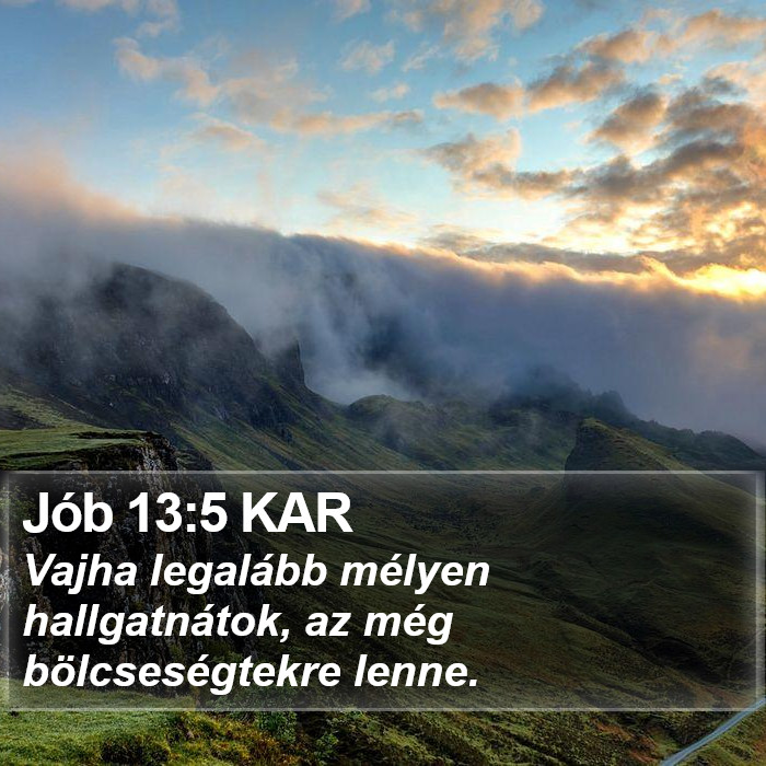 Jób 13:5 KAR Bible Study