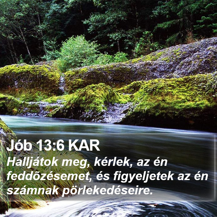 Jób 13:6 KAR Bible Study