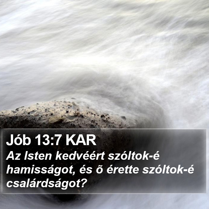 Jób 13:7 KAR Bible Study