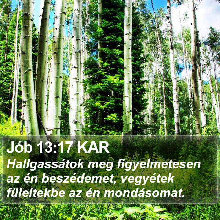 Jób 13:17 KAR Bible Study