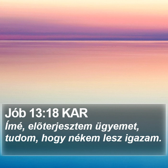 Jób 13:18 KAR Bible Study