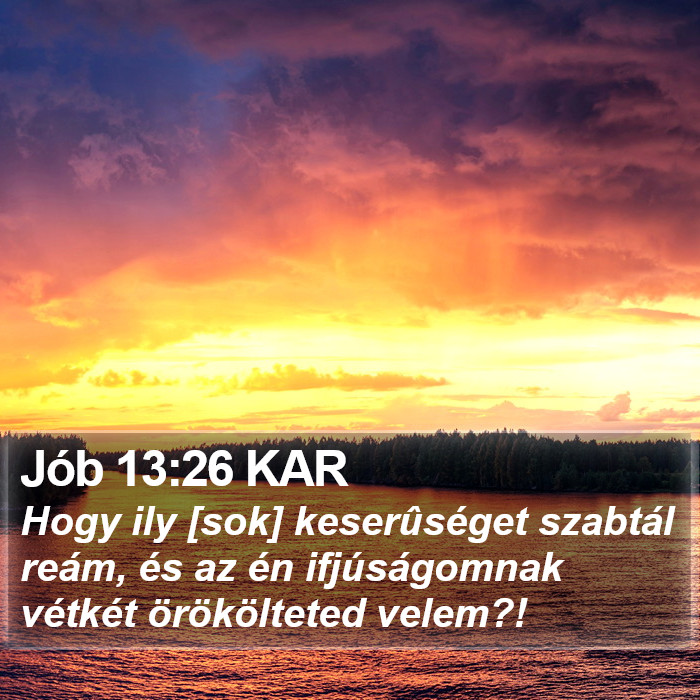 Jób 13:26 KAR Bible Study