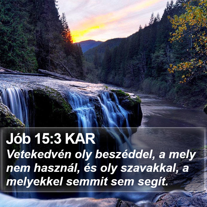 Jób 15:3 KAR Bible Study