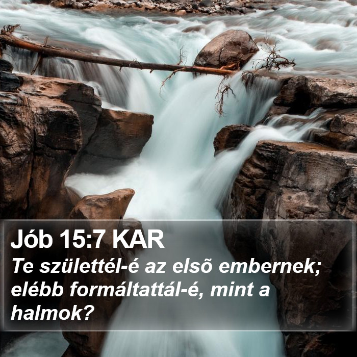 Jób 15:7 KAR Bible Study