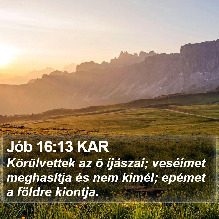 Jób 16:13 KAR Bible Study