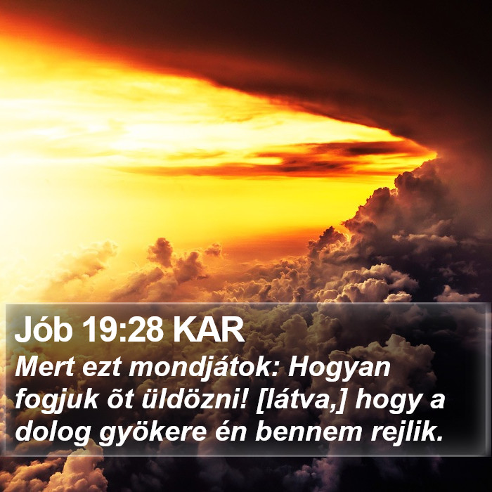 Jób 19:28 KAR Bible Study