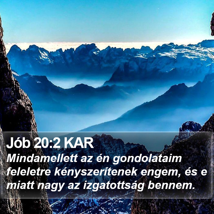 Jób 20:2 KAR Bible Study