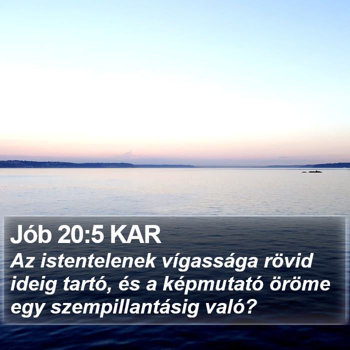 Jób 20:5 KAR Bible Study