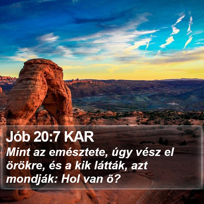 Jób 20:7 KAR Bible Study