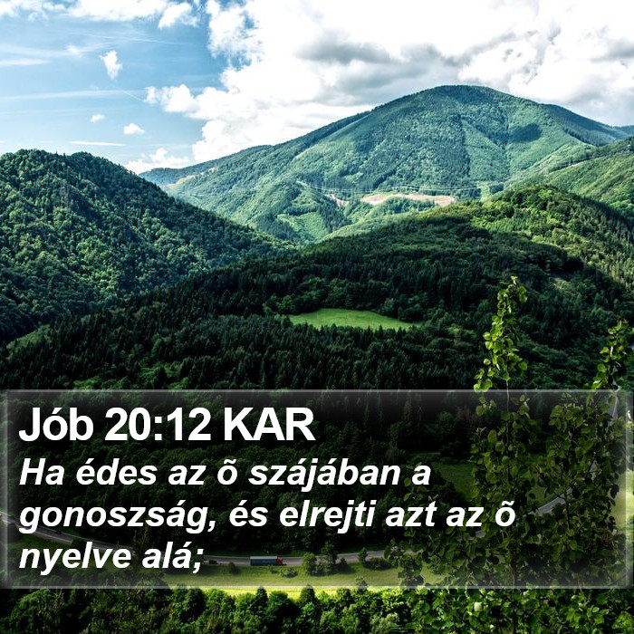 Jób 20:12 KAR Bible Study