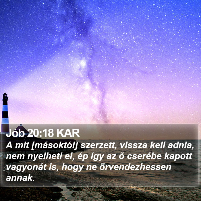 Jób 20:18 KAR Bible Study