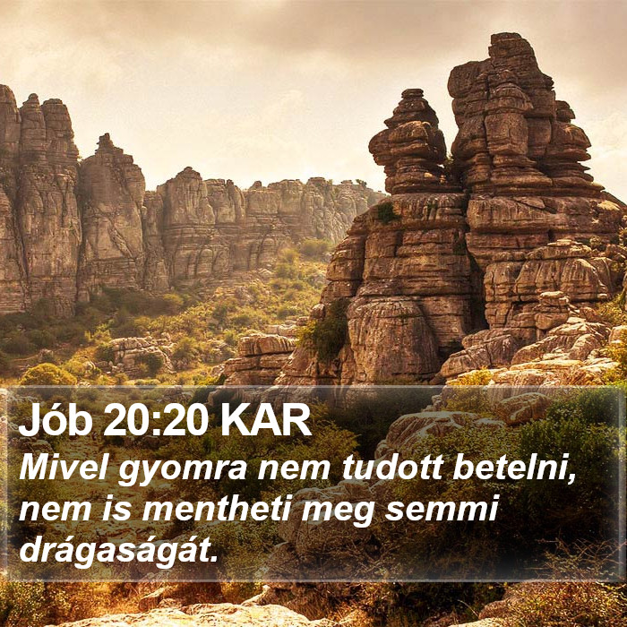 Jób 20:20 KAR Bible Study