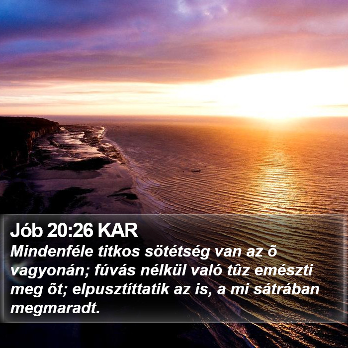 Jób 20:26 KAR Bible Study