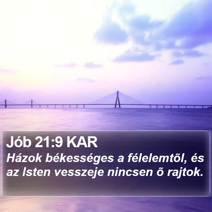 Jób 21:9 KAR Bible Study