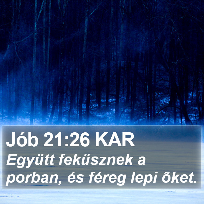 Jób 21:26 KAR Bible Study