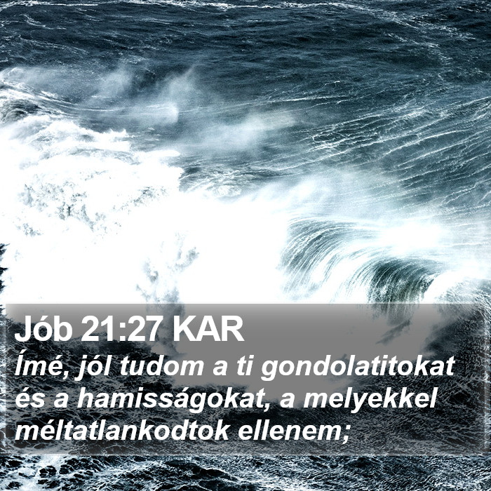 Jób 21:27 KAR Bible Study