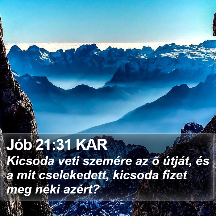 Jób 21:31 KAR Bible Study