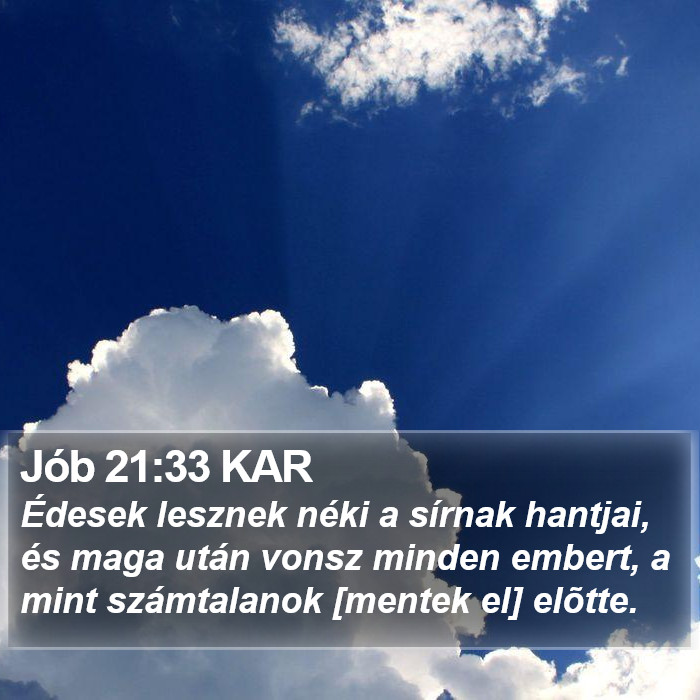 Jób 21:33 KAR Bible Study