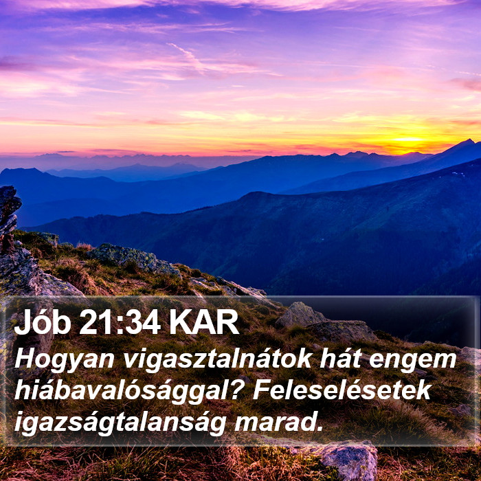 Jób 21:34 KAR Bible Study