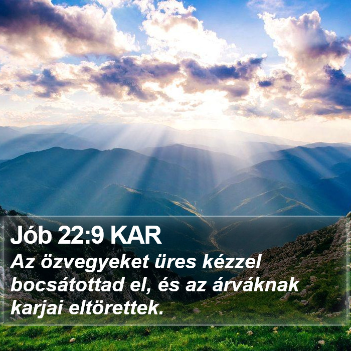 Jób 22:9 KAR Bible Study