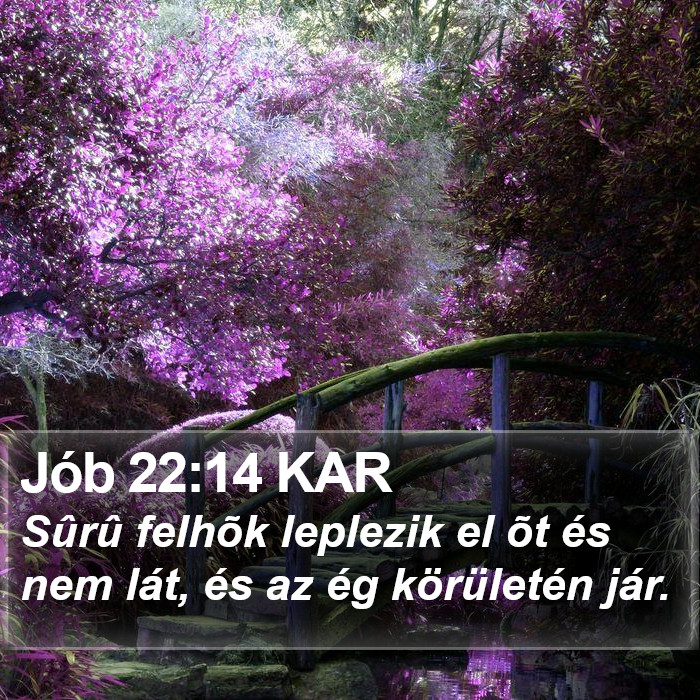 Jób 22:14 KAR Bible Study