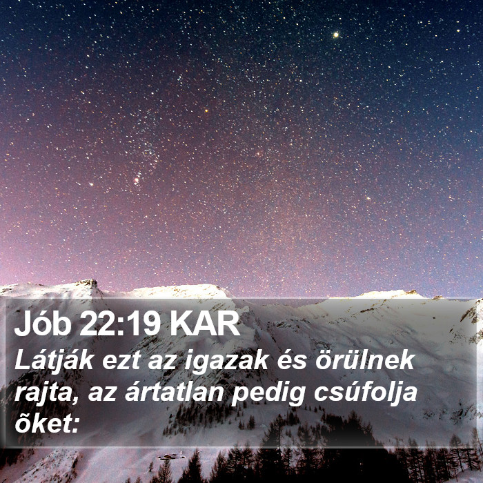 Jób 22:19 KAR Bible Study