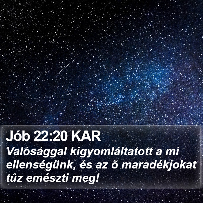 Jób 22:20 KAR Bible Study