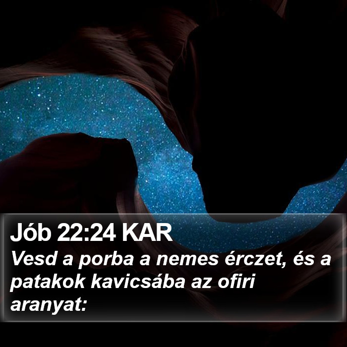 Jób 22:24 KAR Bible Study