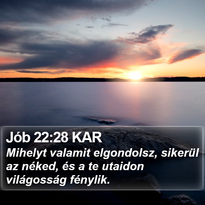 Jób 22:28 KAR Bible Study