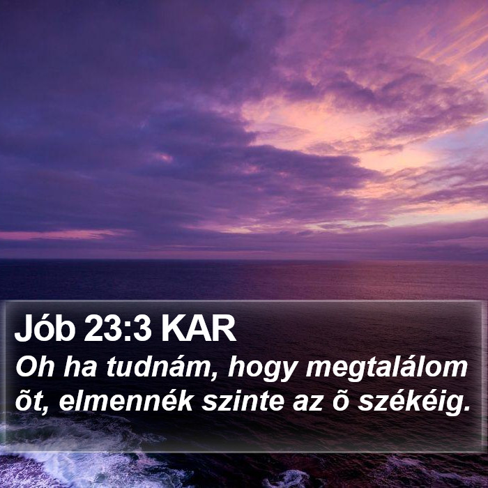 Jób 23:3 KAR Bible Study