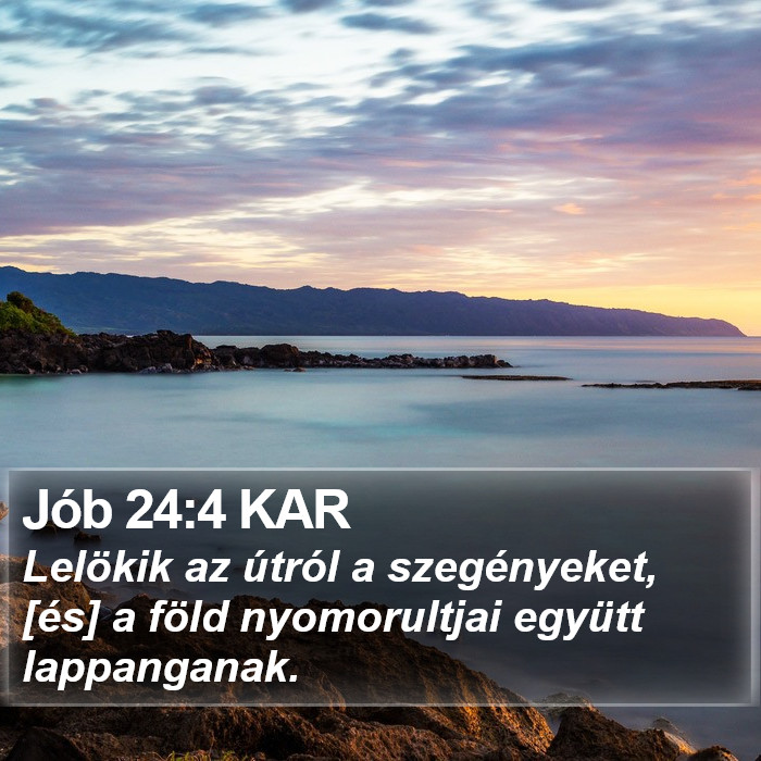 Jób 24:4 KAR Bible Study